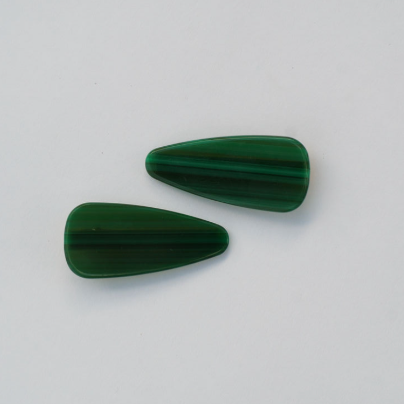 The Lady Barrette Set - Malachite