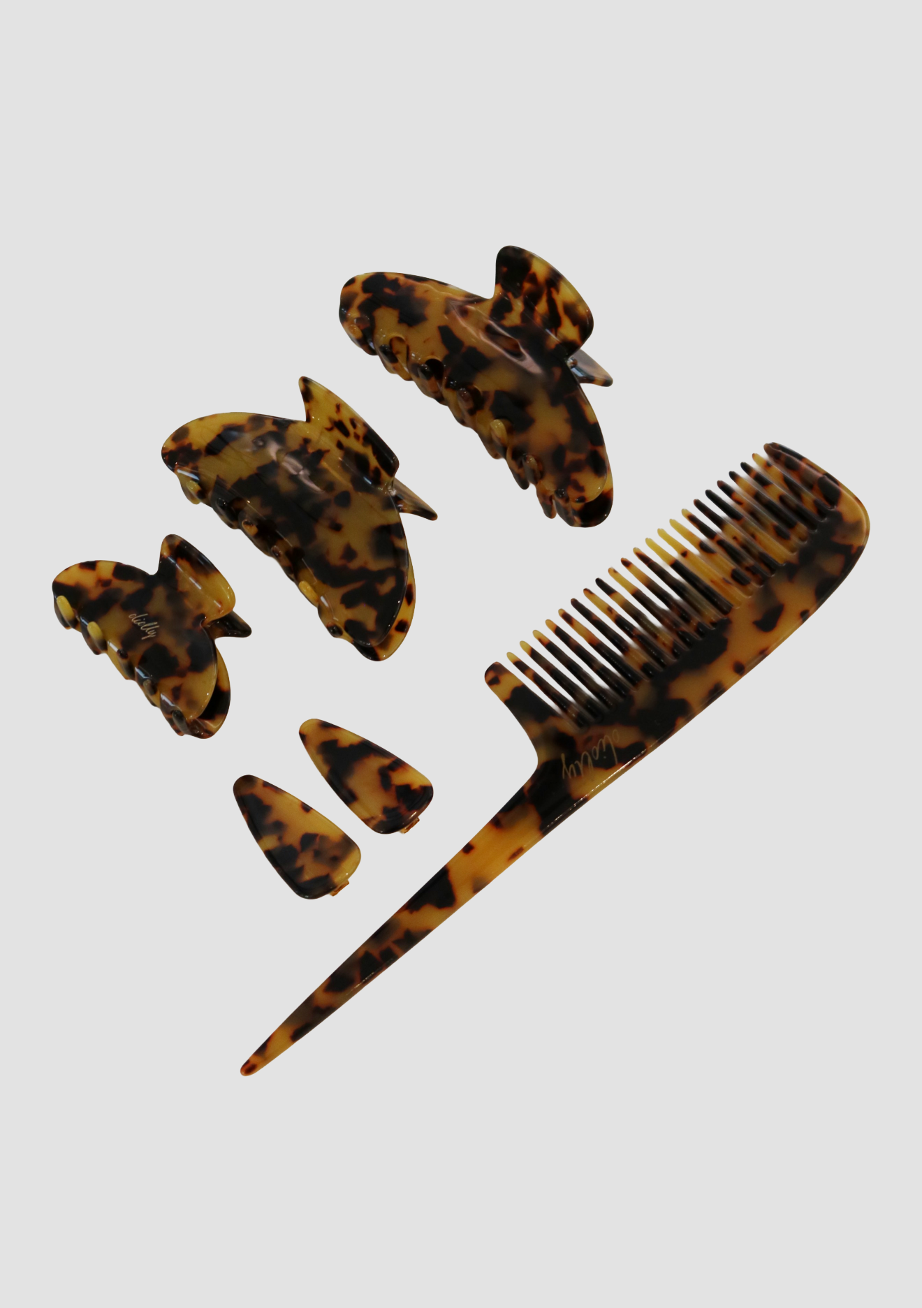 The Baby Barrette Set- Dark Tortoise